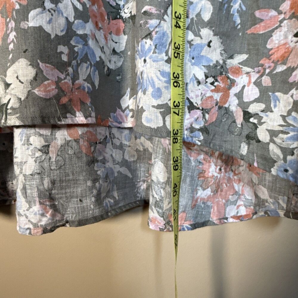 J. Jill Love Linen Women's Lagenlook Floral Caraway Ruffle Hem Dress Sz 3XL - Picture 8 of 16